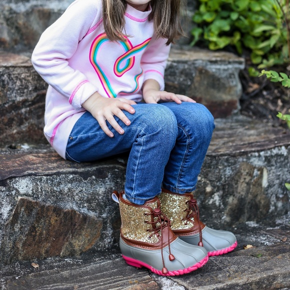 HP LAST ONE!! Glitter Duck Boots  Size 2 Youth - Picture 5 of 5